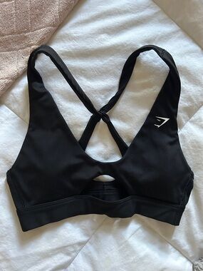 Gymshark Black Knotted-Back Low-Impact Sports Bra